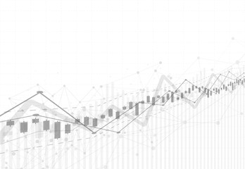 Business candle stick graph chart of stock market investment trading on background design. Bullish point, Trend of graph. Vector illustration