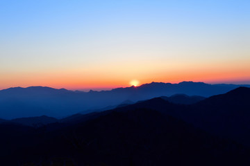 大台ケ原山　日没の情景