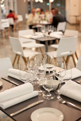 Wine and water glasses