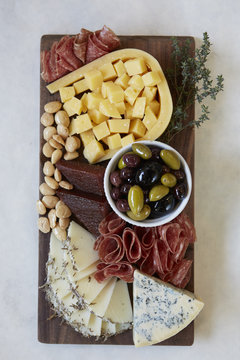 Cheeseboard with salami