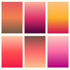 Fototapeta na wymiar Colorful soft vector backgrounds gradient set. Abstract gradient collection design template.