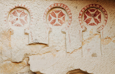 Fresco inside cave church, in Cappadocia, Goreme Open air museum, Cappadocia,  Turkey