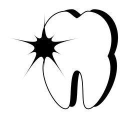 tooth with pain icon