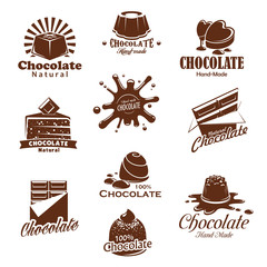 Vector iconis of chocolate candy desserts splash