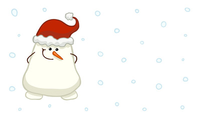 Cute shy snowman with hidden hands