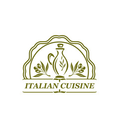 Vector olive oil olives icon for Italian cuisine