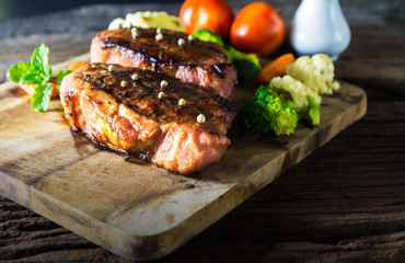 grilled pork steak