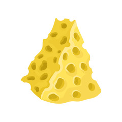 Piece of cheese, dairy product cartoon vector Illustration