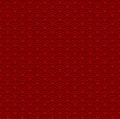 Chinese traditional oriental ornament background with red black clouds pattern seamless