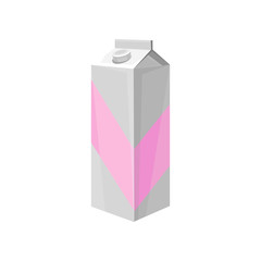 Milk carton box,  dairy product cartoon vector Illustration
