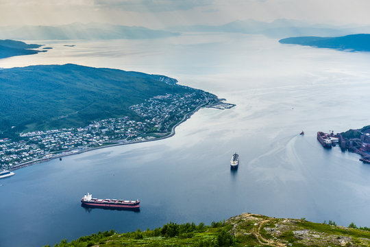 Norway, Narvik bay panorama view
