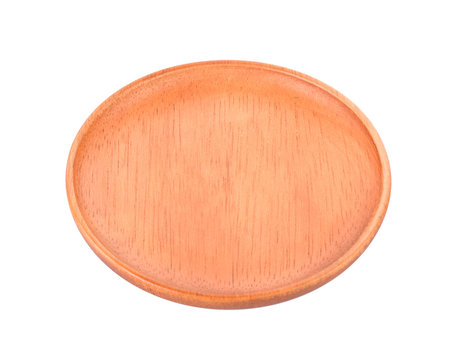 wood plate on white background