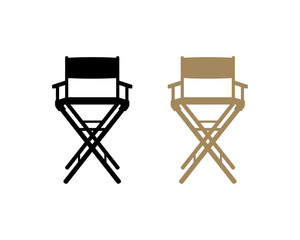 Obraz premium the Director Chair Illustration Symbol Logo Silhouette Vector
