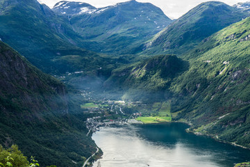 Naklejka na ściany i meble Norway, Geiranger landscape