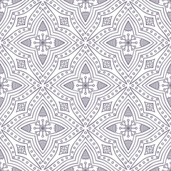 Ethnic floral seamless pattern with mandalas