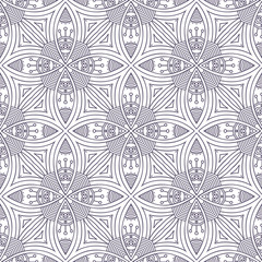 Ethnic floral seamless pattern with mandalas