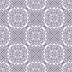 Ethnic floral seamless pattern with mandalas