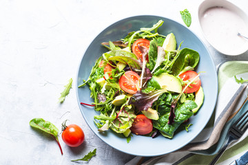 Fresh green salad. Healthy diet food.