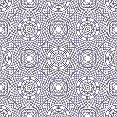 Ethnic floral seamless pattern with mandalas