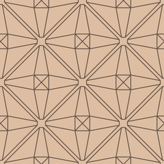 Beige and brown geometric print. Seamless pattern