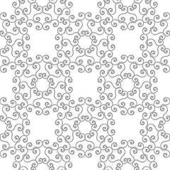 Gray floral pattern on white. Seamless background