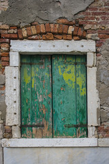 Weathered Window in Venice