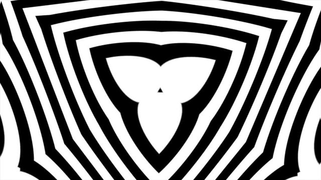 Abstract surreal loop motion background, black and white kaleidoscope. Black and white abstract, looped footage