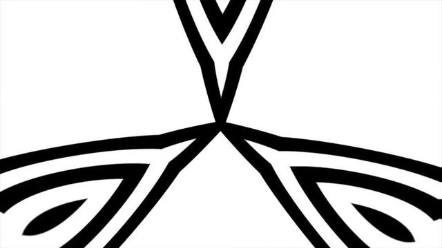 Abstract surreal loop motion background, black and white kaleidoscope. Black and white abstract, looped footage