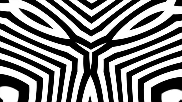 Abstract surreal loop motion background, black and white kaleidoscope. Black and white abstract, looped footage