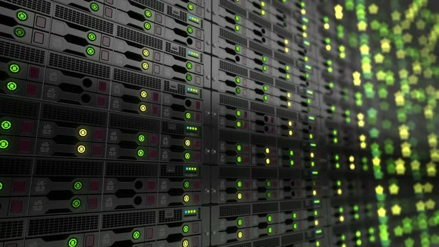 Modern datacenter. Cloud computing. 3d rendering
