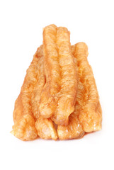 Chinese fried bread stick on white background   