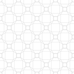Fototapeta premium Gray geometric ornament on white background. Seamless pattern