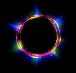 Abstract background. luminous swirling. Elegant glowing circle. Big data cloud. Light ring..Sparking particle. Space tunnel. Colorful ellipse. Glint sphere. Bright border. Magic portal. Energy ball. .