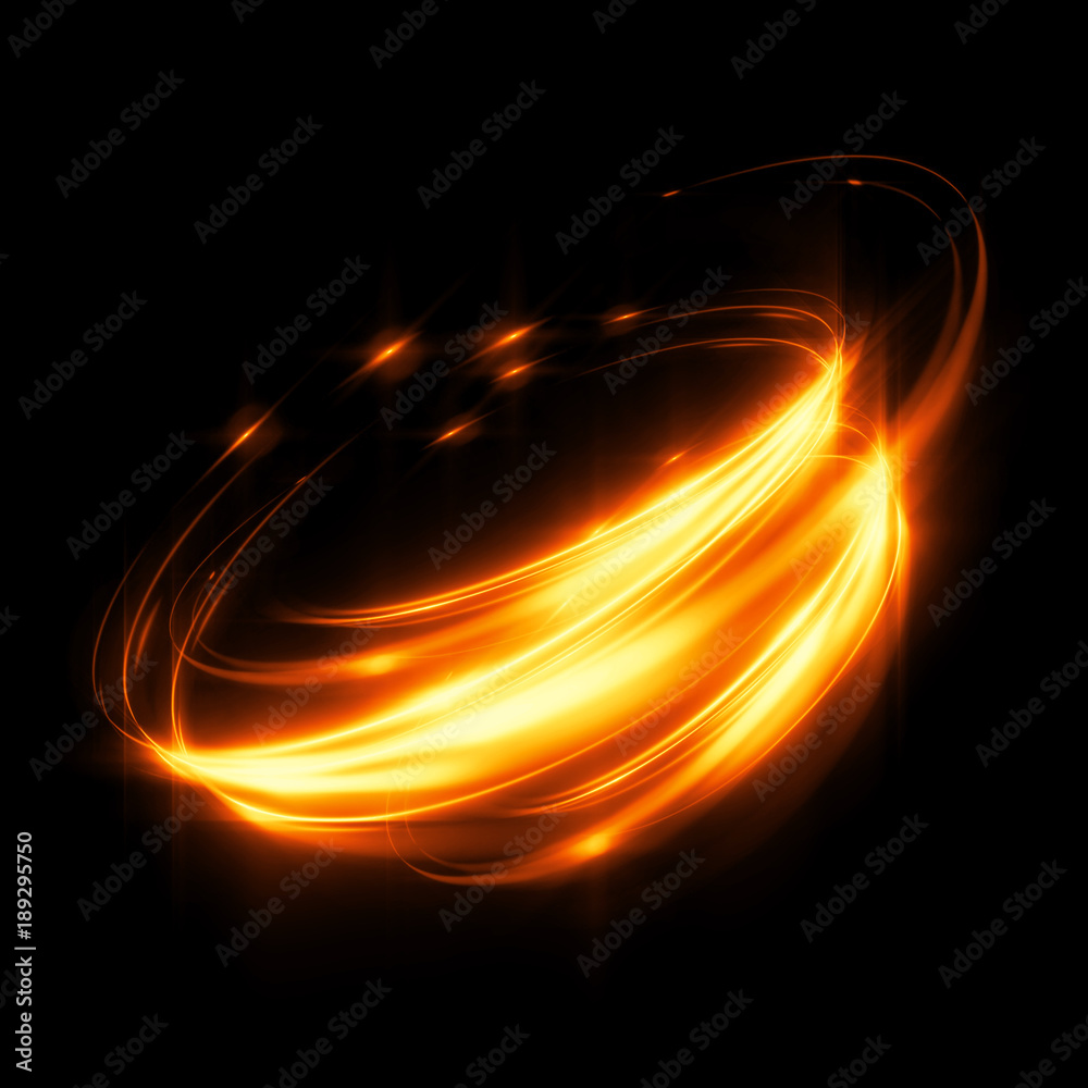 Wall mural glow swirl light effect. circular lens flare. abstract rotational lines. power energy .element. lumi