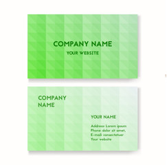 Template business card for environmental protection corporate. Layout for print, vector illustration. Green color. The concept of ecology design.