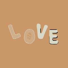 Hand drawn word LOVE