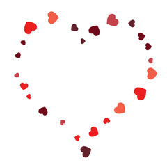 Vector Confetti Background Pattern.  Element of design.  Colored hearts on a white background