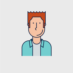Colorful vector avatar of hipster guy