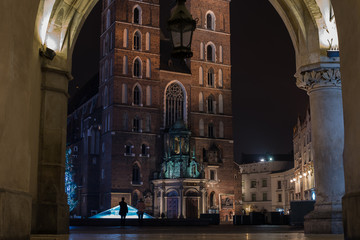 Fototapeta premium a church in the main place in the night
