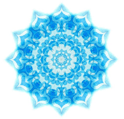 Watercolor cyan blue color mandala