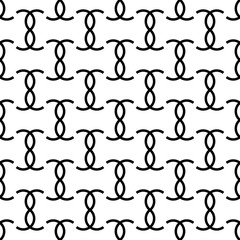 Black geometric seamless pattern on white background