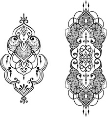 Naklejka premium Ethnic indian line art border