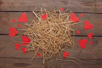 Happy Valentines Day love celebration in a rustic style isolated.