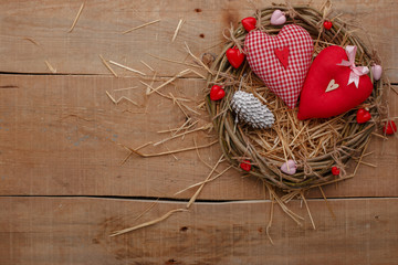 Happy Valentines Day love celebration in a rustic style isolated.