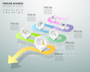 Arrow infographic template 5 options. Business concept can be used for workflow layout, diagram, number options, timeline, steps