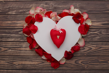 Happy Valentines Day love celebration in a rustic style isolated.