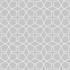 Gray and white geometric ornament. Seamless pattern