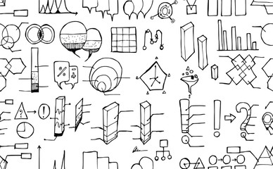 Vector Background Seamless pattern with hand drawn Data doodle eps10