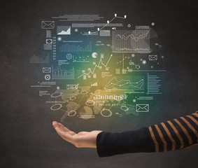 Hand holding business plan