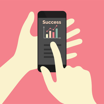 Success graph on phone app